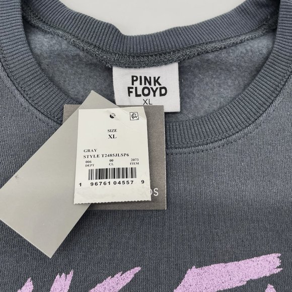 Pink Floyd The Dark Side of the Moon Gray Womens Size XL Crop Top Sweatshirt-NWT - Picture 3 of 4
